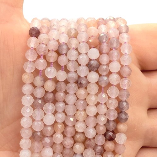 Kwarc Lilac / kulka fasetowana / ok. 4mm