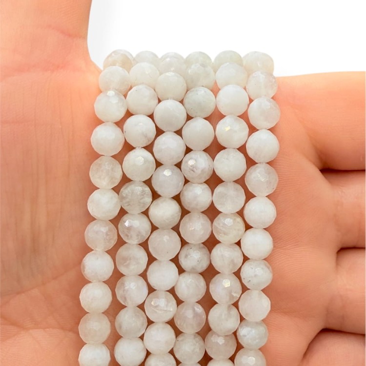 Kamień Księżycowy / kulka fasetowana / ok. 6mm