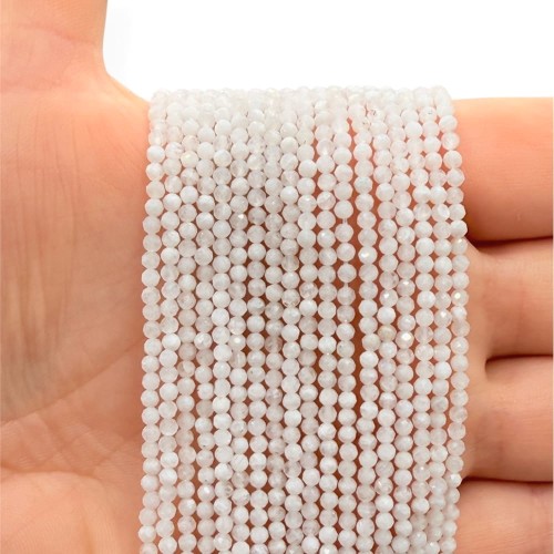 Kamień Księżycowy / kulka fasetowana / ok. 2mm