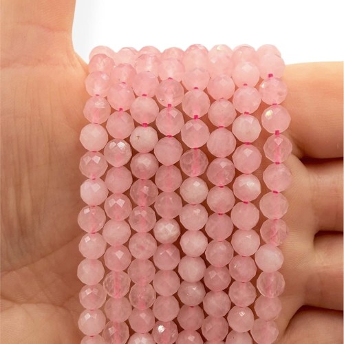 Kwarc Różowy / kulka fasetowana / ok. 6mm