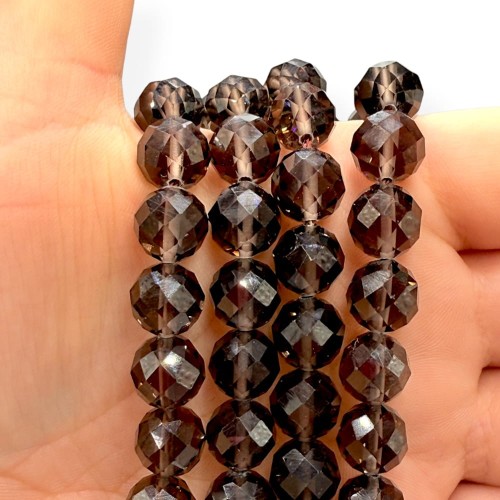 Kwarc Dymny / kulka fasetowana / ok. 10mm