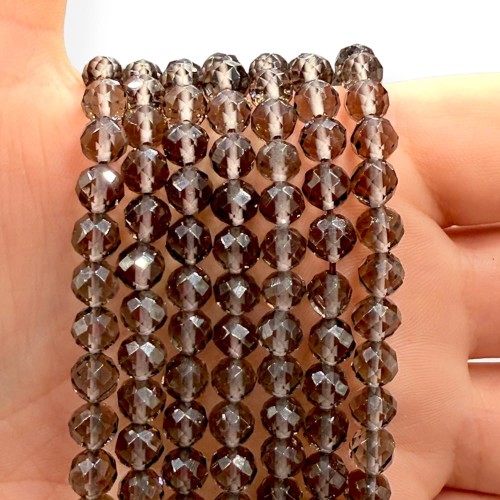 Kwarc Dymny / kulka fasetowana / ok. 6mm