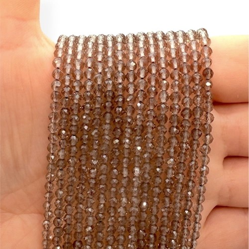 Kwarc Dymny / kulka fasetowana / ok. 3mm