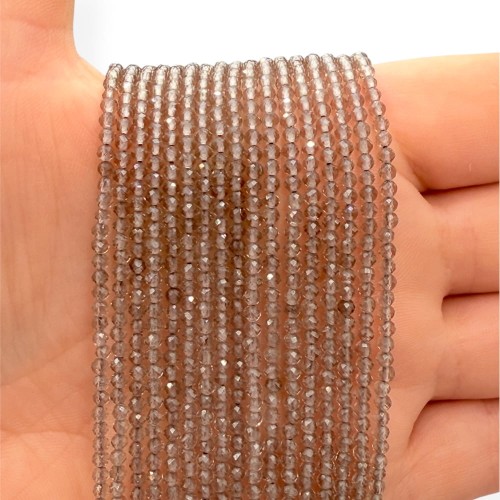 Kwarc Dymny / kulka fasetowana / ok. 2mm