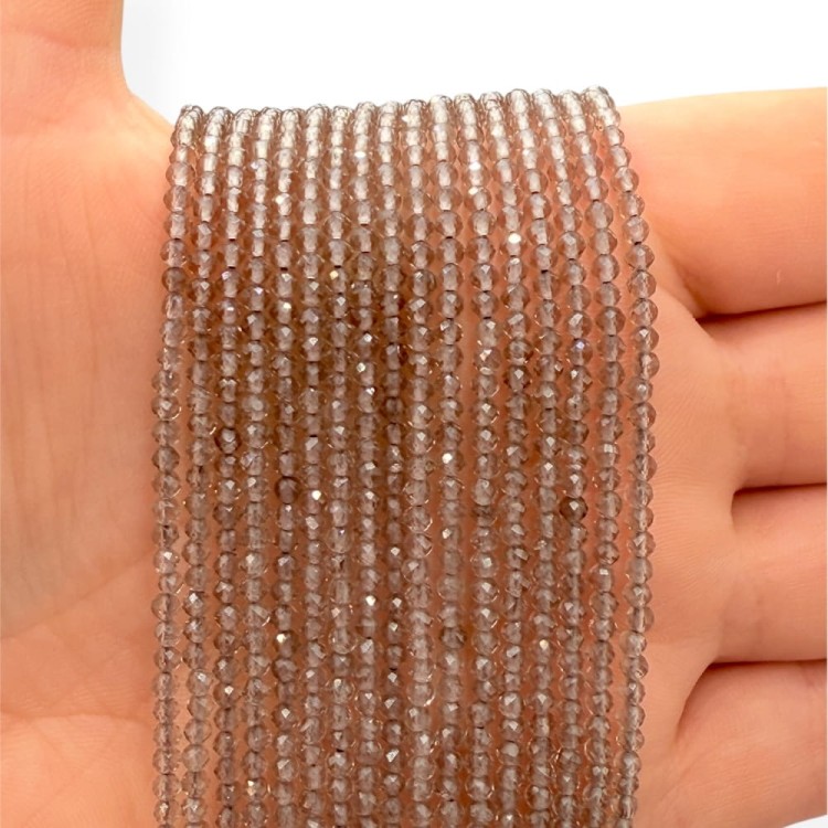 Kwarc Dymny / kulka fasetowana / ok. 2mm