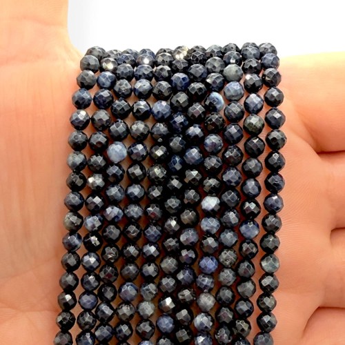 Szafir diamentowy / kulka fasetowana / ok. 4mm