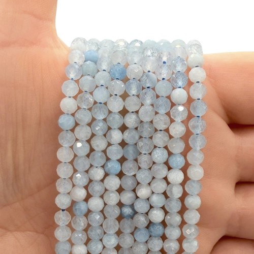 Akwamaryn / kulka fasetowana / ok. 4mm