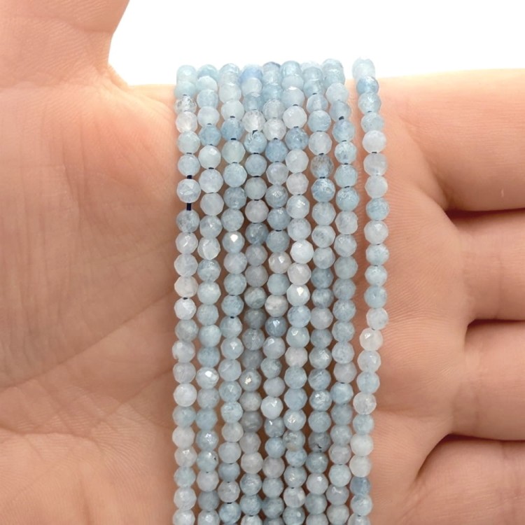 Akwamaryn / kulka fasetowana / ok. 3mm