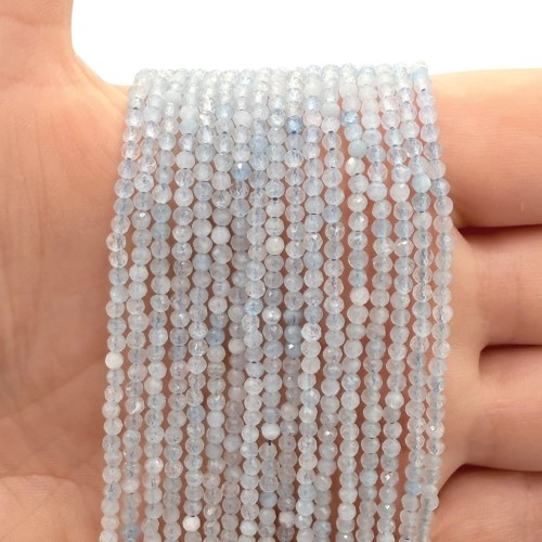 Akwamaryn / kulka fasetowana / ok. 2mm