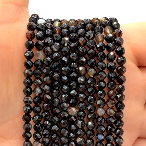 Onyks / kulka fasetowana / ok. 4mm