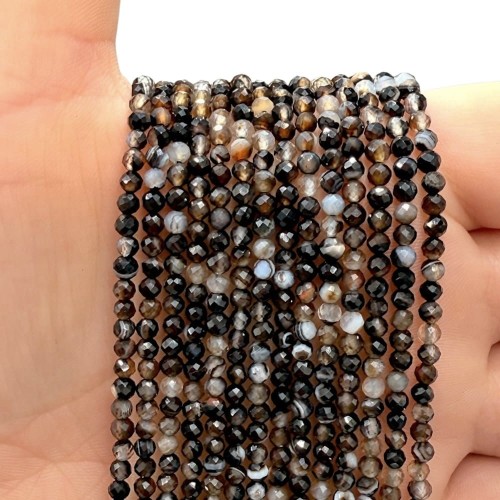 Onyks / kulka fasetowana / ok. 3mm