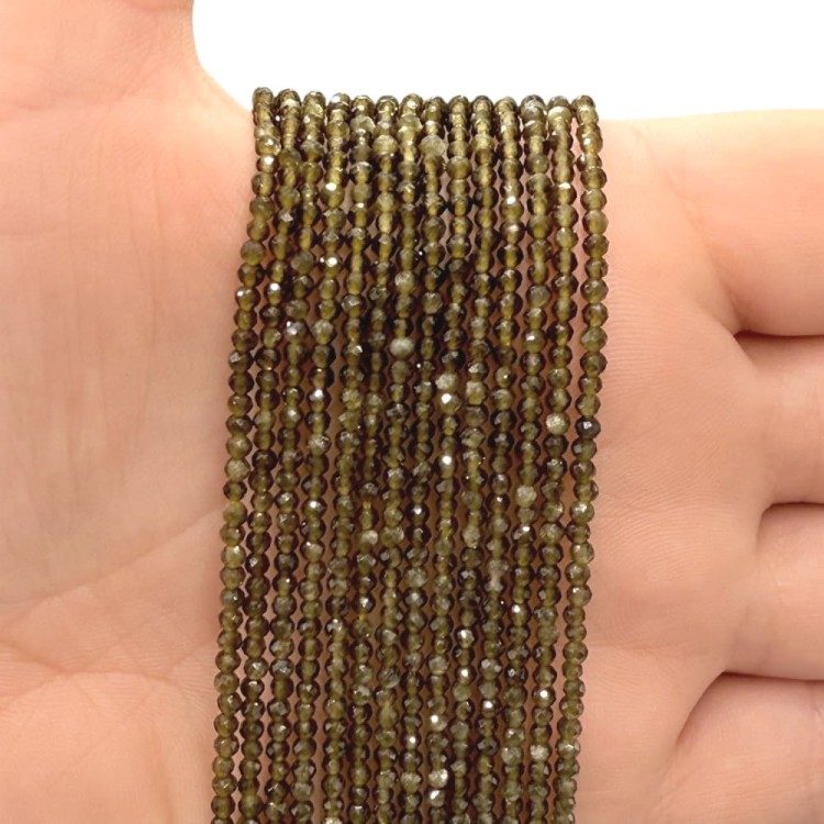 Obsydian Złoty / kulka fasetowana / ok. 2mm