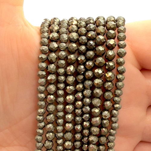 Piryt / kulka fasetowana / ok. 4mm