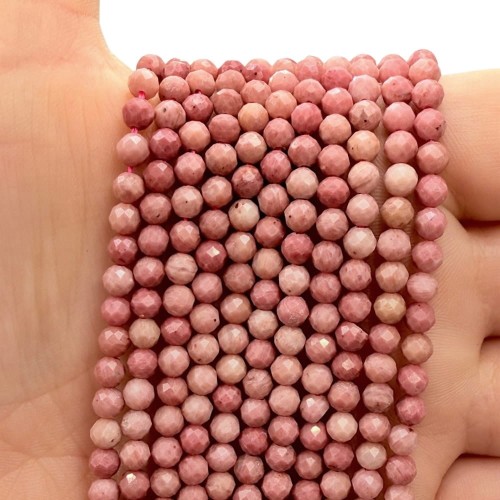 Rodonit / kulka fasetowana / ok. 4mm