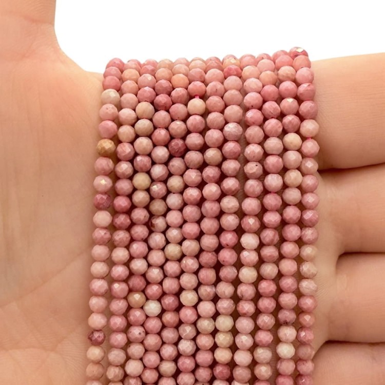 Rodonit / kulka fasetowana / ok. 3mm