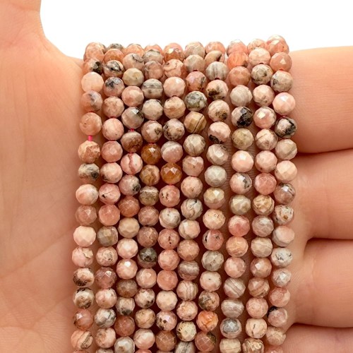 Rodochrozyt / kulka fasetowana / ok. 4mm