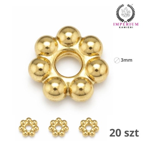 Przekładka ozdobna 3mm / stal PVD / kolor złoty / 20szt.