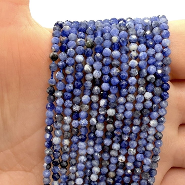 Sodalit / kulka fasetowana / ok. 3mm