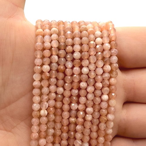 Kamień Słoneczny / kulka fasetowana / ok. 3mm