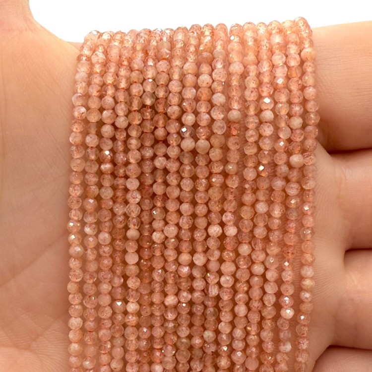 Kamień Słoneczny / kulka fasetowana / ok. 2mm