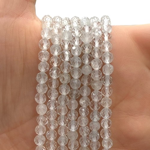 Topaz Biały / kulka fasetowana / ok. 4mm