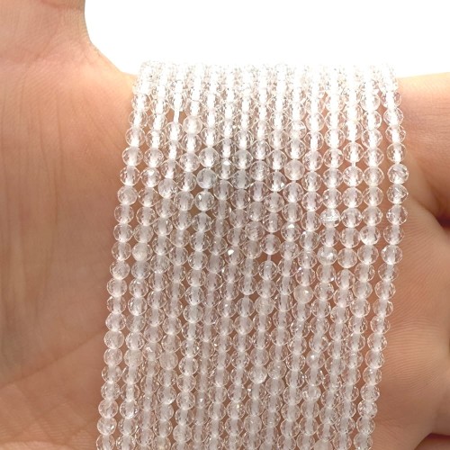 Topaz Biały / kulka fasetowana / ok. 2mm