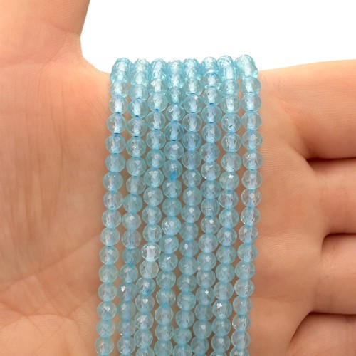 Topaz Błękitny Ciemny / kulka fasetowana / ok. 4mm