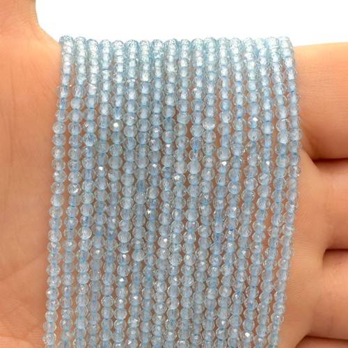 Topaz Błękitny / kulka fasetowana / ok. 2mm