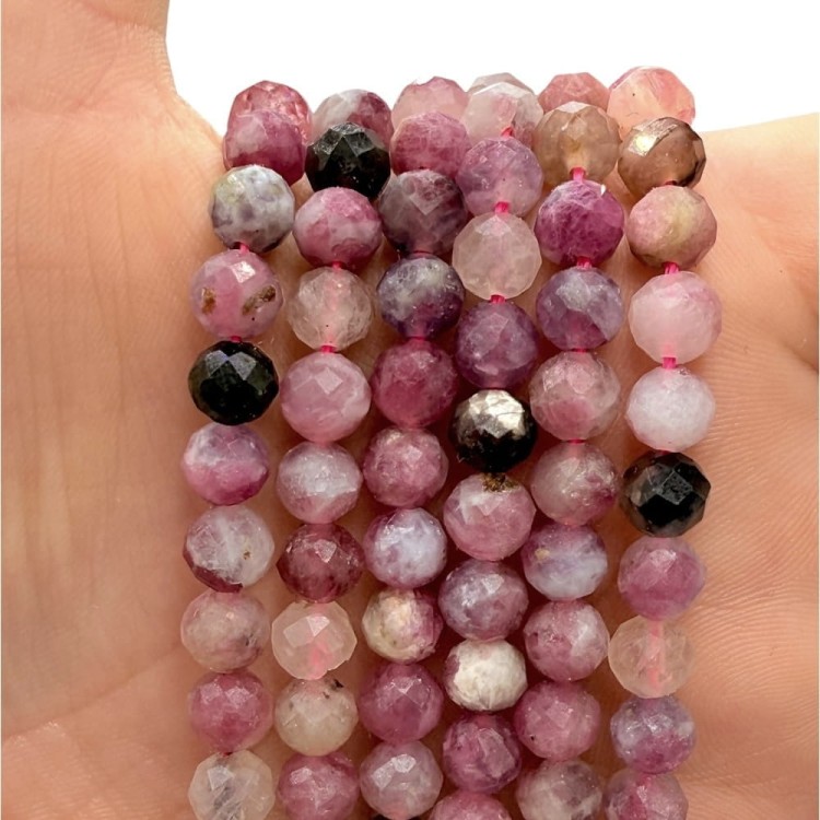 Turmalin Mix Kolorów / kulka fasetowana / ok. 6mm