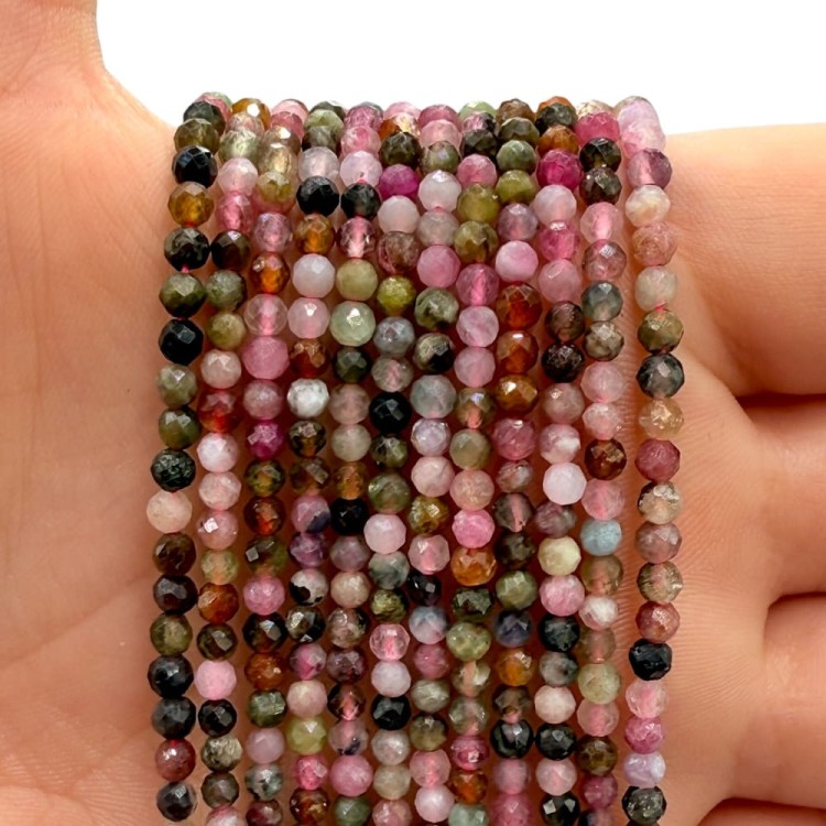 Turmalin Mix Kolorów / kulka fasetowana / ok. 3mm
