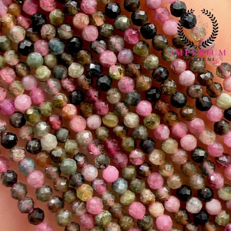 Turmalin Mix Kolorów / kulka fasetowana / ok. 2mm