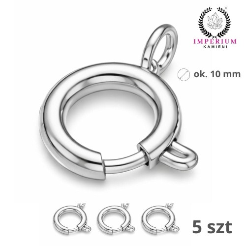 Zapięcie Federing 10mm / stal kolor srebrny / 5 szt.