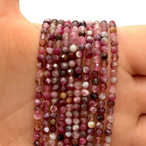 Turmalin Czerwony / kulka fasetowana / ok. 3mm