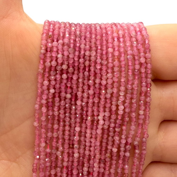 Turmalin Różowy / kulka fasetowana / ok. 2mm