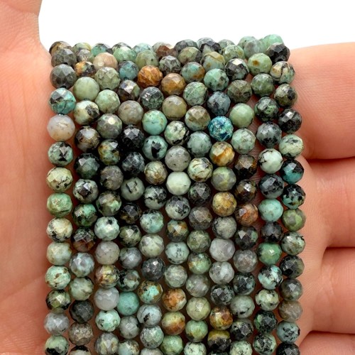 Turkus Afrykański / kulka fasetowana / ok. 4mm