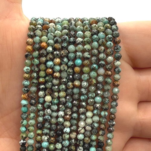 Turkus Afrykański / kulka fasetowana / ok. 3mm