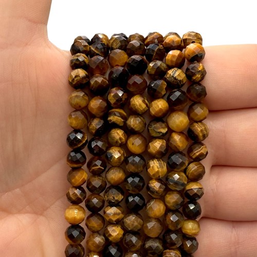 Tygrysie Oko / kulka fasetowana / ok. 6mm