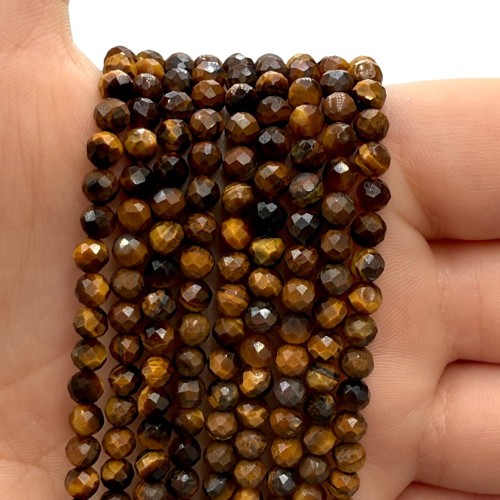 Tygrysie Oko / kulka fasetowana / ok. 4mm