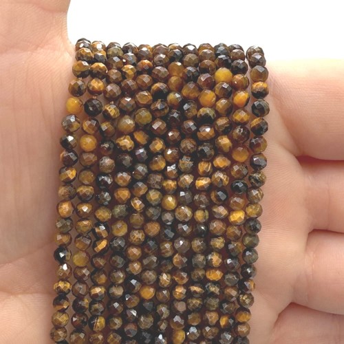 Tygrysie Oko / kulka fasetowana / ok. 3mm