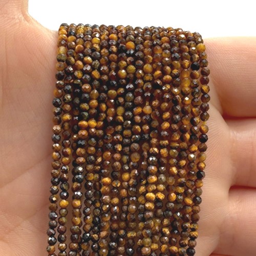 Tygrysie Oko / kulka fasetowana / ok. 2mm