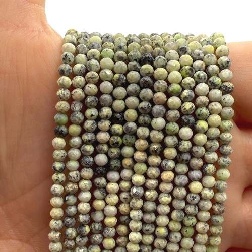 Turkus Trawiasty Jasny / kulka fasetowana / ok. 3mm