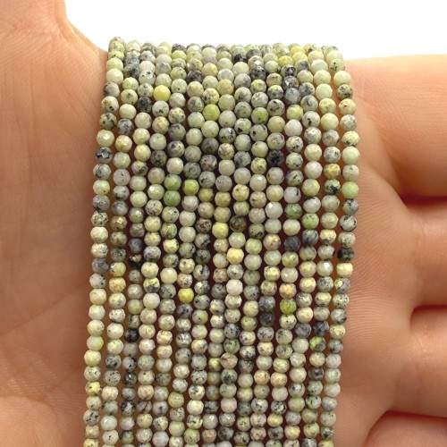 Turkus Trawiasty Jasny / kulka fasetowana / ok. 2mm