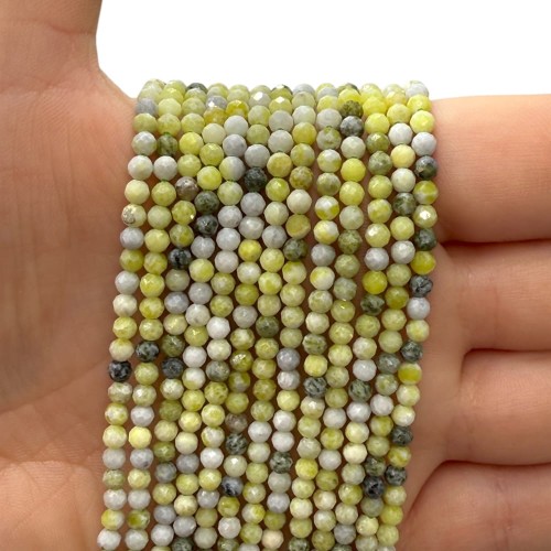 Turkus Trawiasty / kulka fasetowana / ok. 3mm