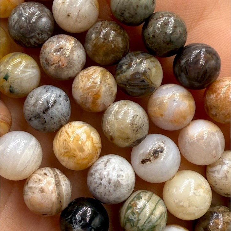 Agat Bambusowy / kulka gładka / ok. 8mm