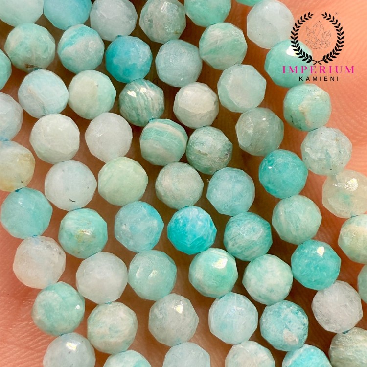 Amazonit Peruwiański Jasny / kulka fasetowana / ok. 6mm