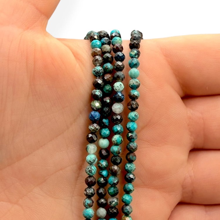 Chryzokola / kulka fasetowana / ok. 3mm