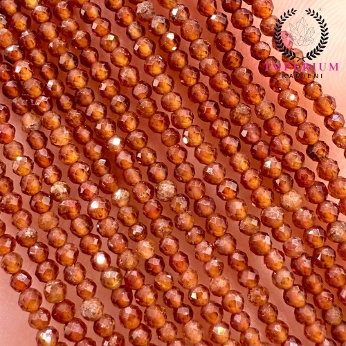 Granat Pomarańczowy - Hessonit / kulka fasetowana / ok. 2mm