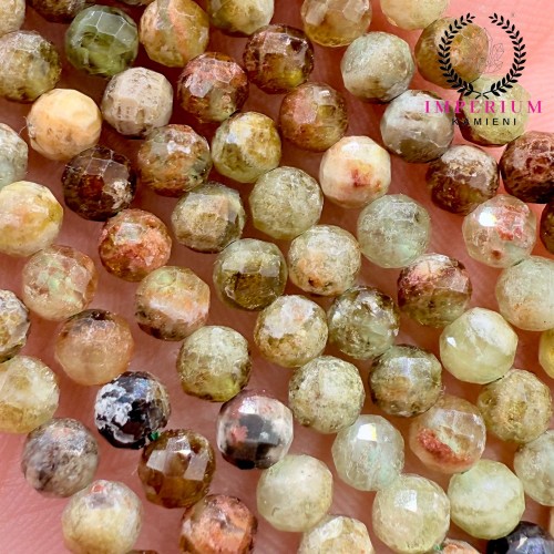 Granat Zielony / kulka fasetowana / ok. 4mm