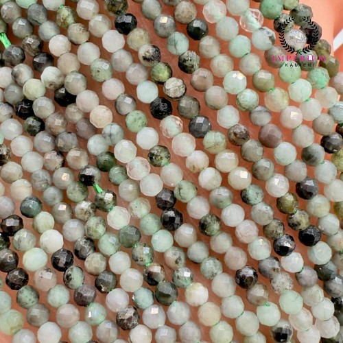 Szmaragd / kulka fasetowana / ok. 2mm