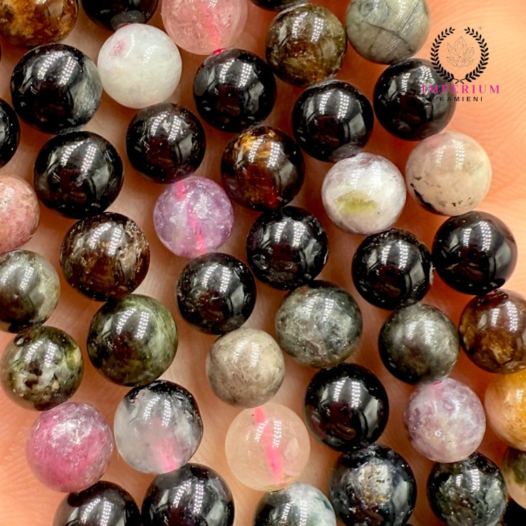 Turmalin Mix Kolorów / kulka gładka / ok. 4mm